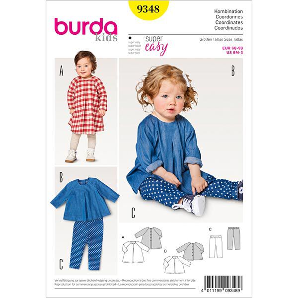 Baby-Dress | Blouse | Trousers/Pants, Burda 9348 | 68 - 98,  image number 1