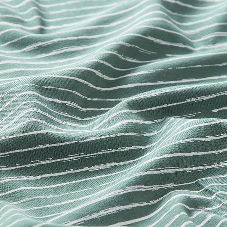 Cotton Jersey Scribble Stripes – reed,  image number 2