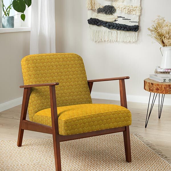 Upholstery Fabric Velvet Honeycomb Quilt – mustard,  image number 7