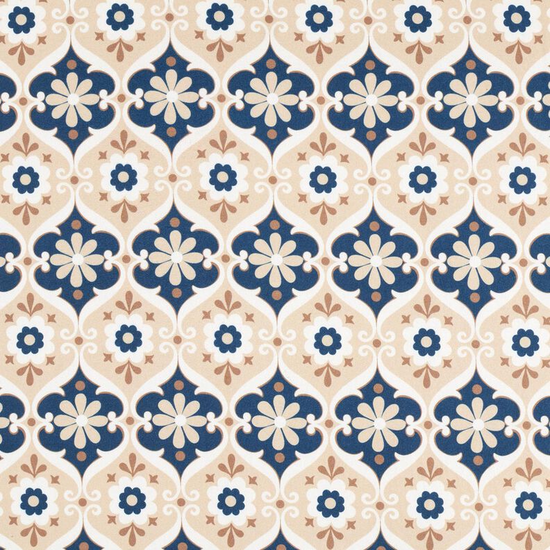 Jersey floral ornaments – beige/navy blue,  image number 1