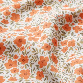 Decor Fabric Sateen sea of blooms – peach orange/white, 