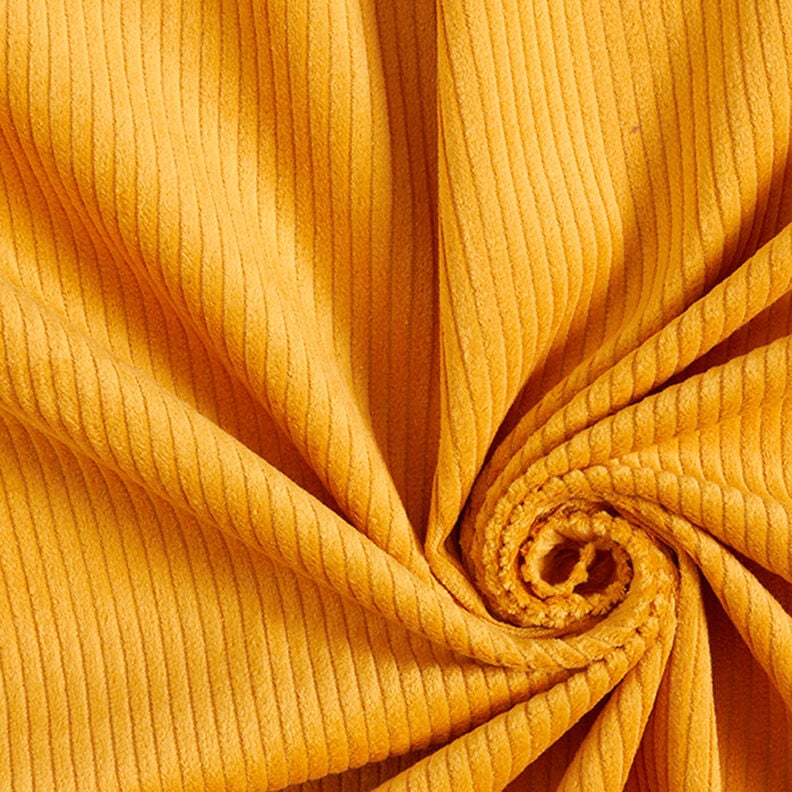 Chunky Corduroy pre-washed Plain – curry yellow,  image number 1