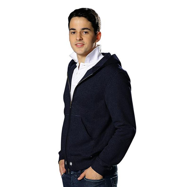 Light Cotton Sweatshirt Fabric Plain – midnight blue,  image number 5