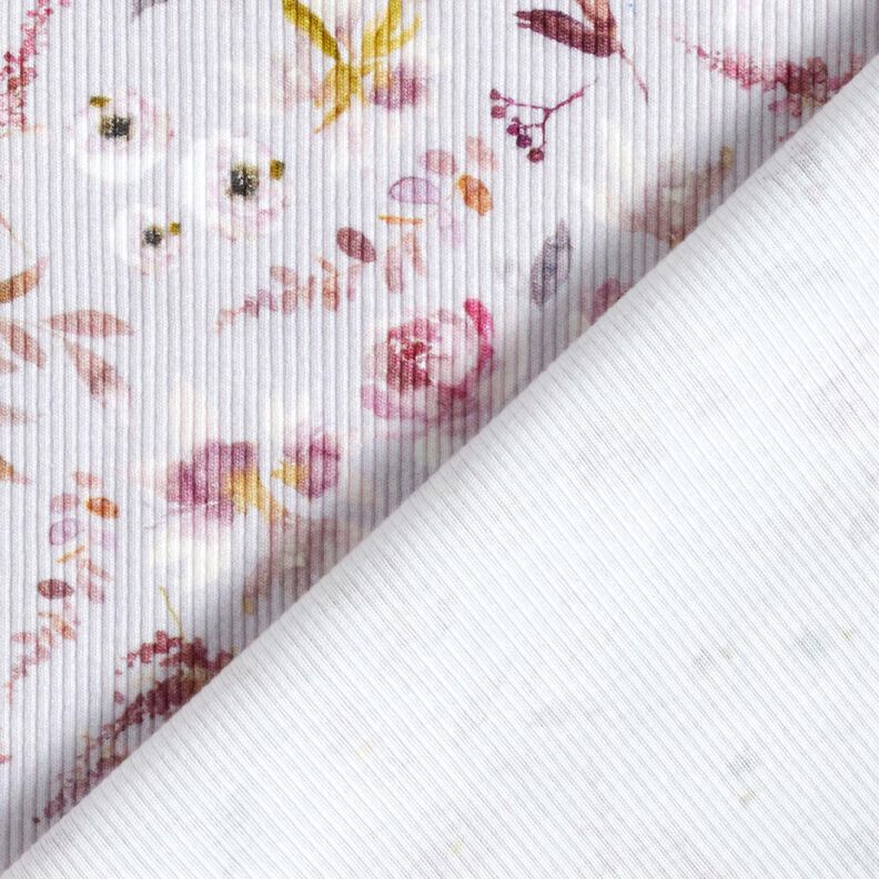 Ribbed Jersey delicate wildflowers digital print – pastel mauve/red lilac, image number 4
