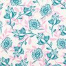 Viscose Linen Blend Flowers| Poppy Fabrics – ivory/turquoise,  thumbnail number 1