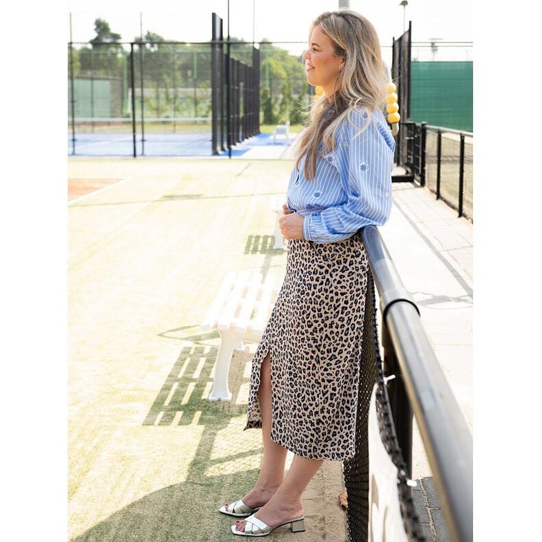 Viscose Linen Blend Leopard Print | Poppy Fabrics – offwhite/black,  image number 6