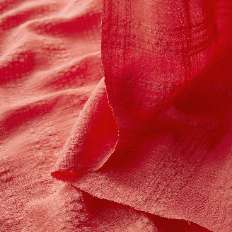 Seersucker cotton viscose blend – coral,  image number 3