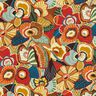 Cotton Cretonne Folklore Flowers – carmine/petrol,  thumbnail number 1