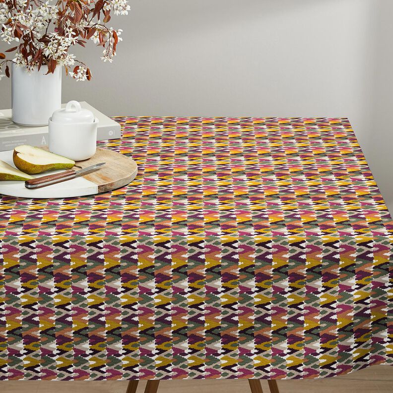 Cotton Cretonne Ethnic Print – berry/mustard, image number 8