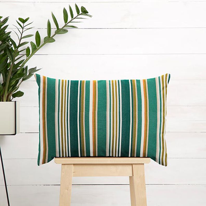 awning fabric Blurred Stripes – fir green/offwhite,  image number 9