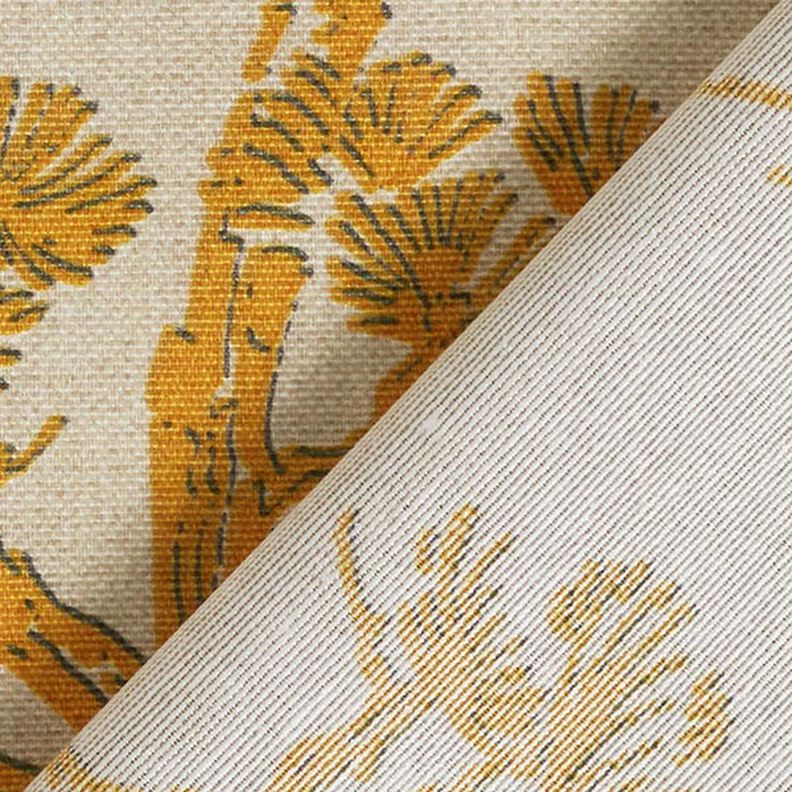 Decor Fabric Canvas Chinese Crane – beige/curry yellow,  image number 4