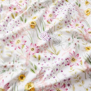 Cotton Poplin daffodils – ivory/light dusky pink, 