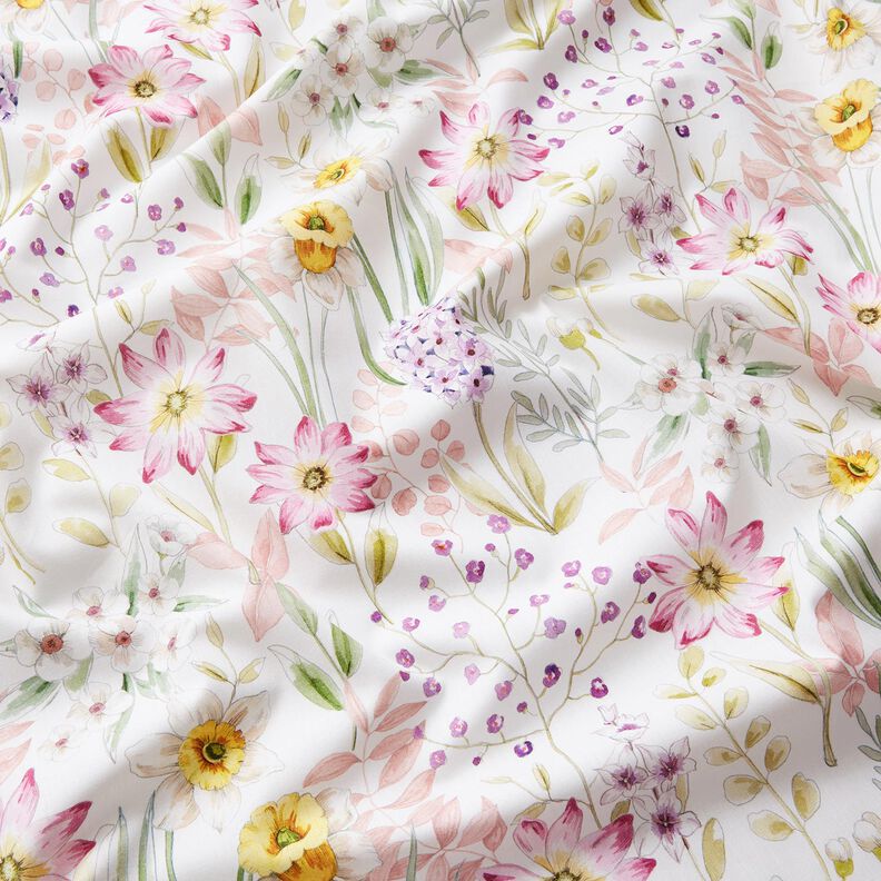 Cotton Poplin daffodils – ivory/light dusky pink,  image number 2