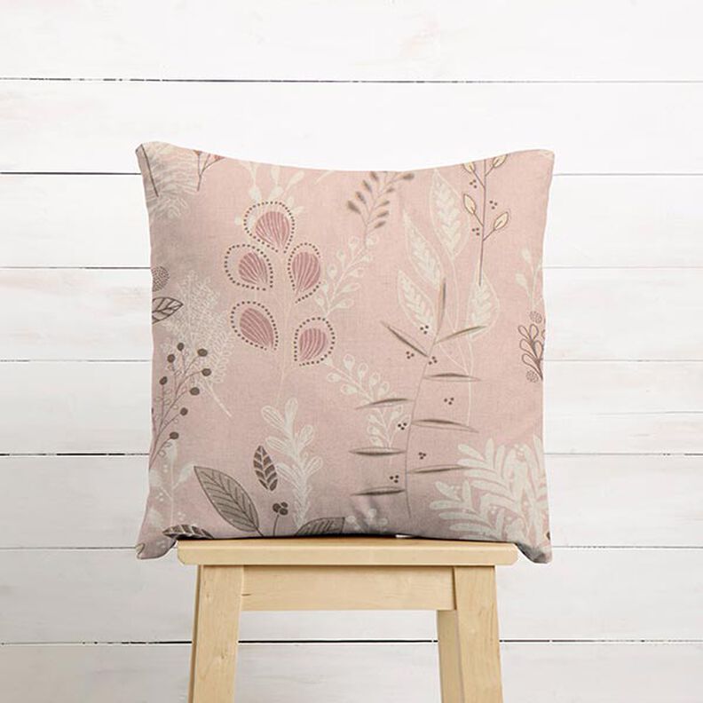 Decor Fabric Half Panama Delicate Branches – light dusky pink/natural,  image number 7