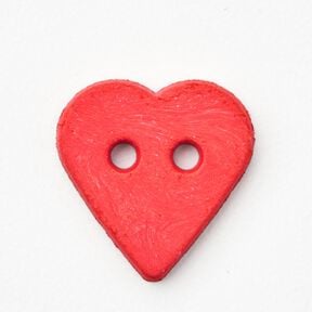 Heart-shaped button [Ø 15 mm] – chili, 