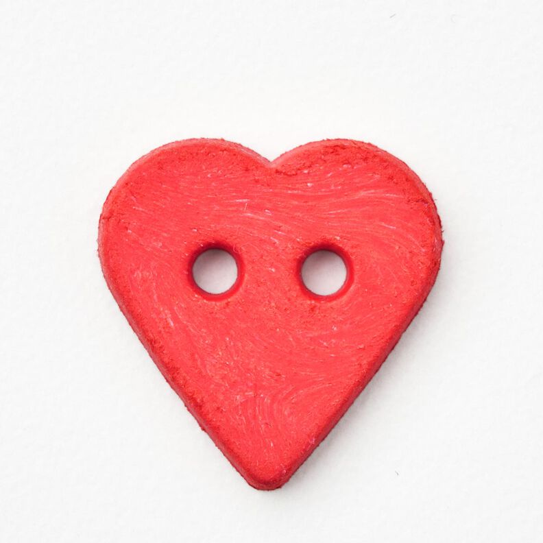 Heart-shaped button [Ø 15 mm] – chili,  image number 1