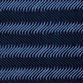 Stretch velvet embossed waves – navy blue, 