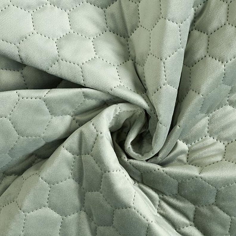 Upholstery Fabric Velvet Honeycomb Quilt – reed,  image number 3