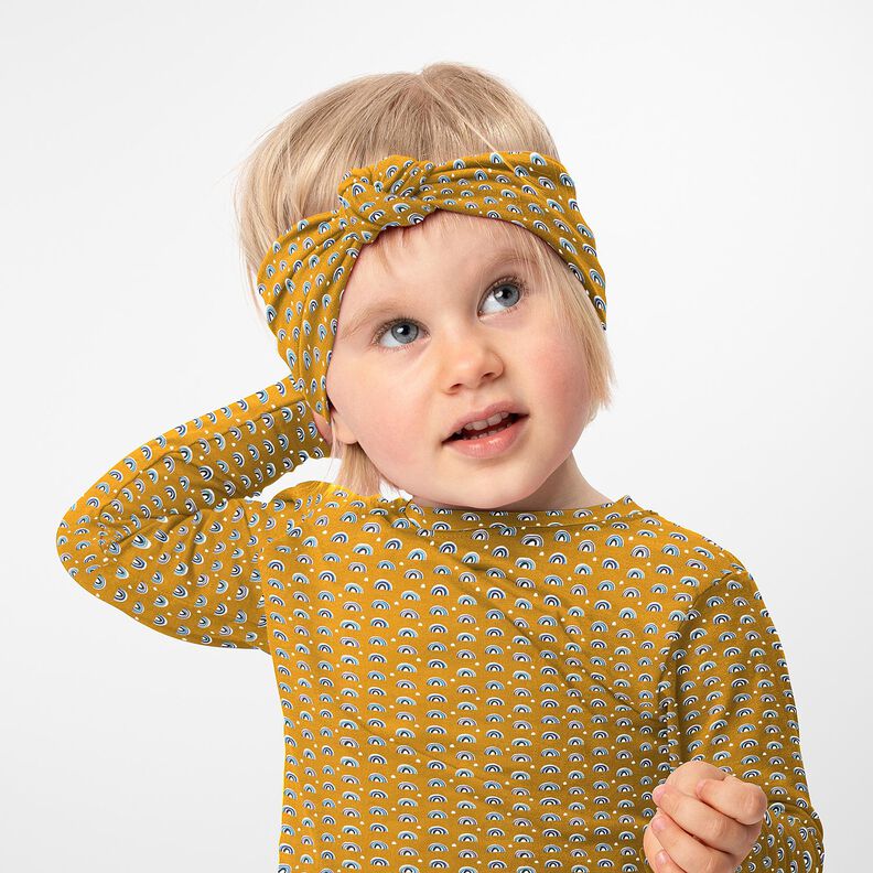 Cotton Jersey little rainbows – mustard,  image number 5