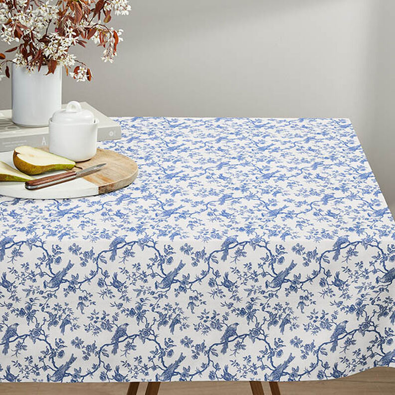Cotton Cretonne birds – royal blue/offwhite,  image number 6