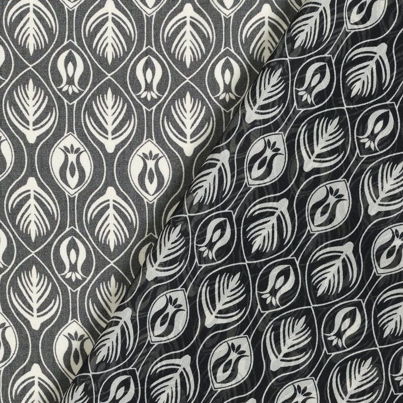 Chiffon ornamental print – white/black,  image number 4