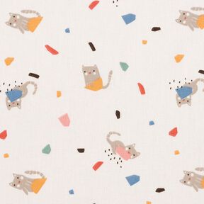 Cotton Poplin Cat Confetti – ivory/light taupe, 
