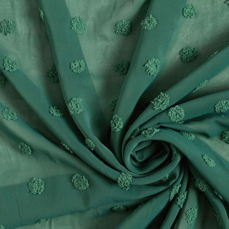 Large dobby dots chiffon – fir green,  image number 3