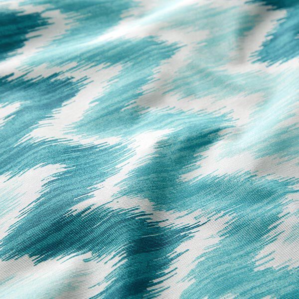 Ikat print coated cotton – turquoise/white,  image number 2