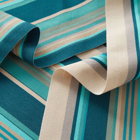 Outdoor Deckchair fabric Longitudinal stripes 45 cm – almond/petrol, 
