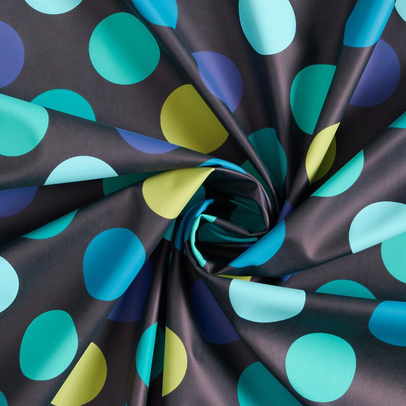 Raincoat Fabric Colourful Circles – midnight blue,  image number 4