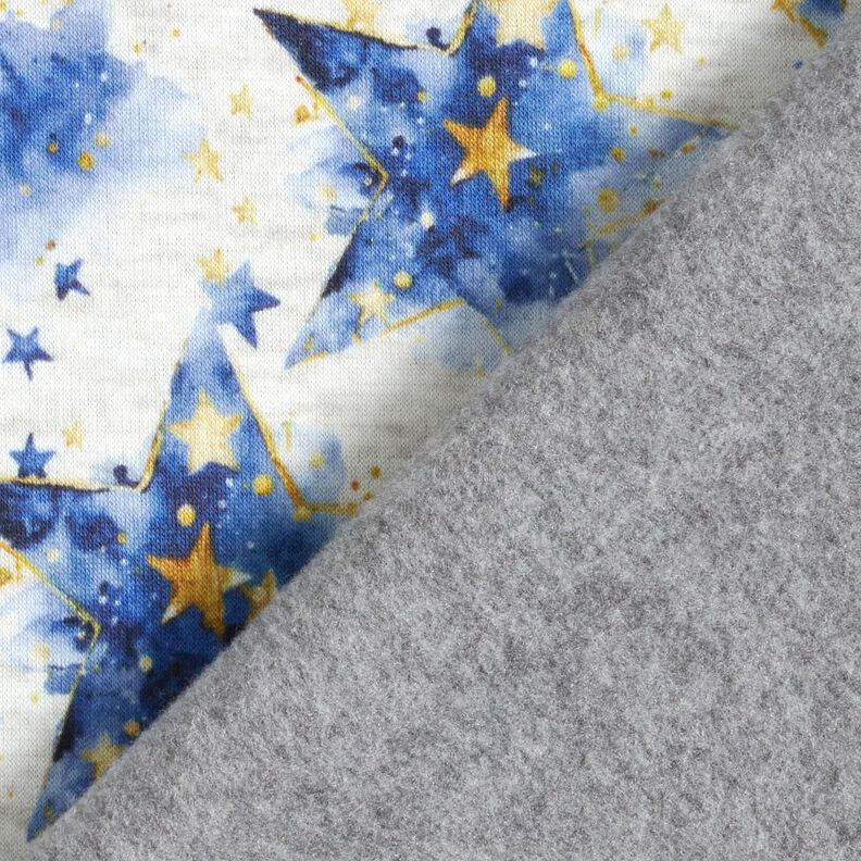 Alpine Fleece watercolour stars – natural/indigo, image number 4