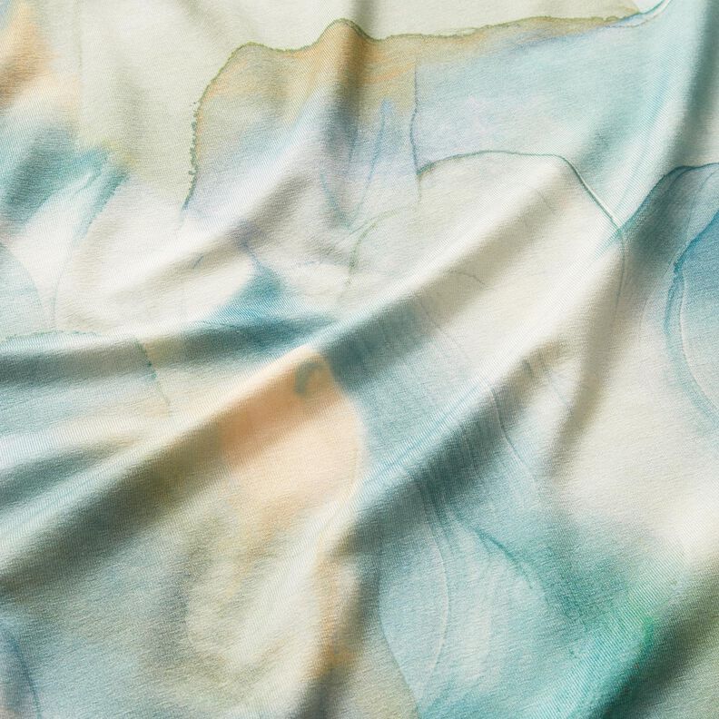 Marble viscose jersey – aqua blue,  image number 2
