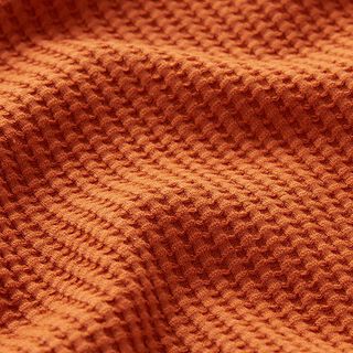 Cotton waffle jersey Plain – terracotta, 
