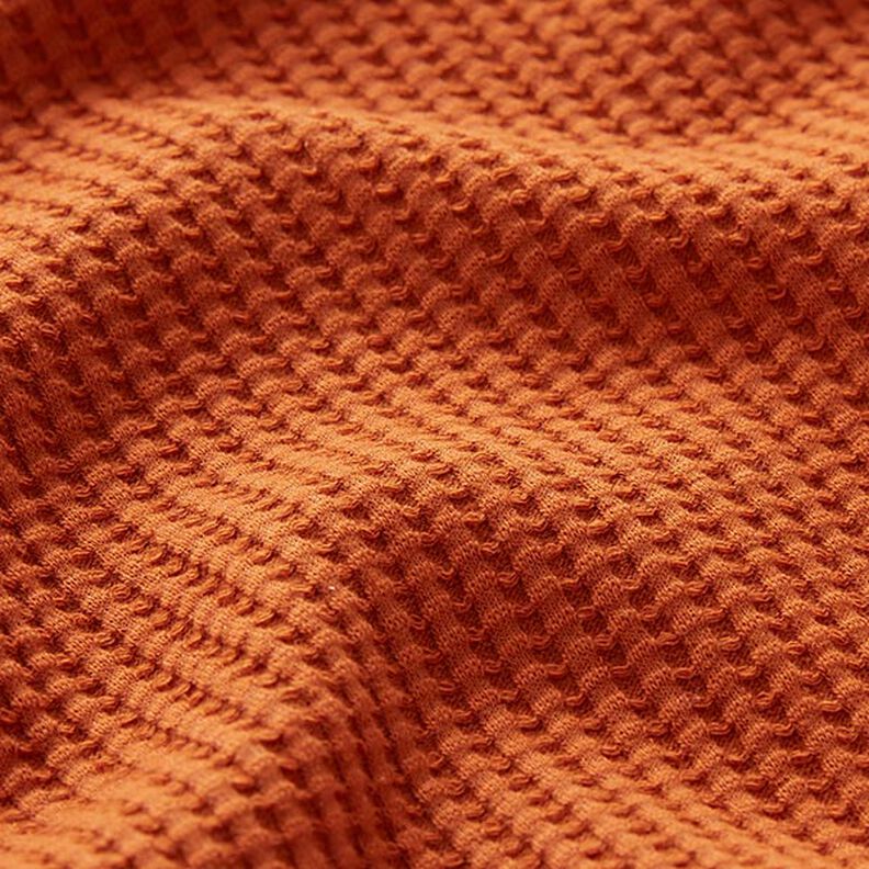 Cotton waffle jersey Plain – terracotta,  image number 2