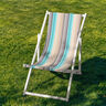 Outdoor Deckchair fabric Longitudinal stripes 44 cm – cashew/turquoise,  thumbnail number 4