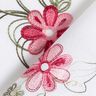 Cotton Poplin Embroidered bouquets – white/berry,  thumbnail number 4