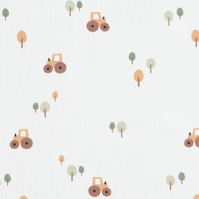 Cotton Poplin Tractor in a wide field – ivory, 