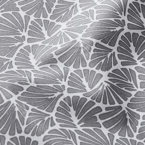 Coated Cotton abstract mini leaves – grey/white, 