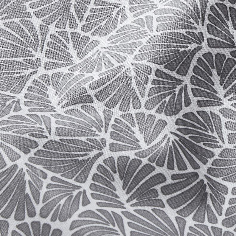 Coated Cotton abstract mini leaves – grey/white,  image number 3