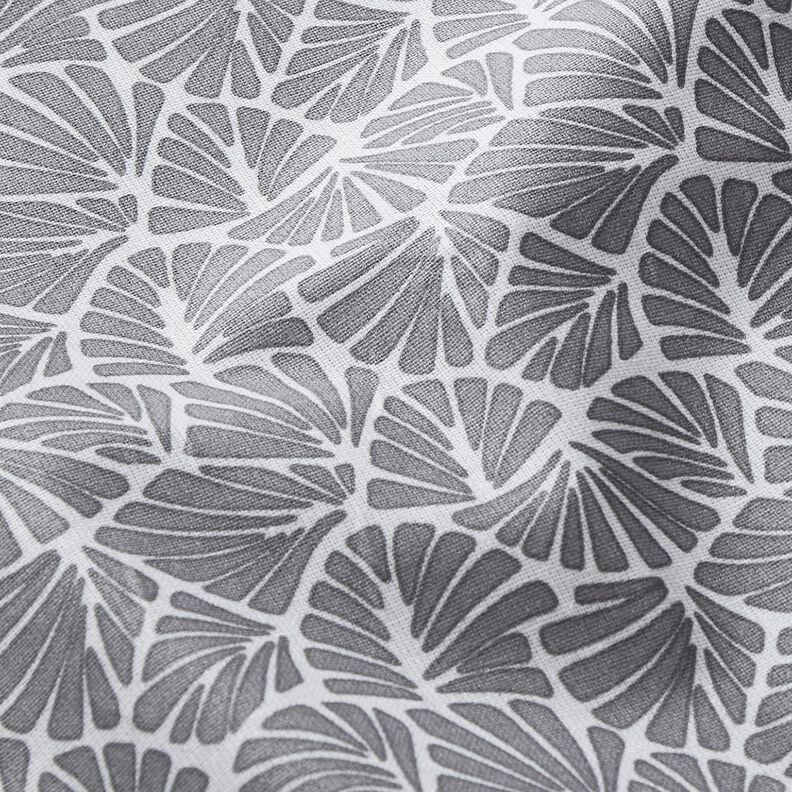 Coated Cotton abstract mini leaves – grey/white, image number 3