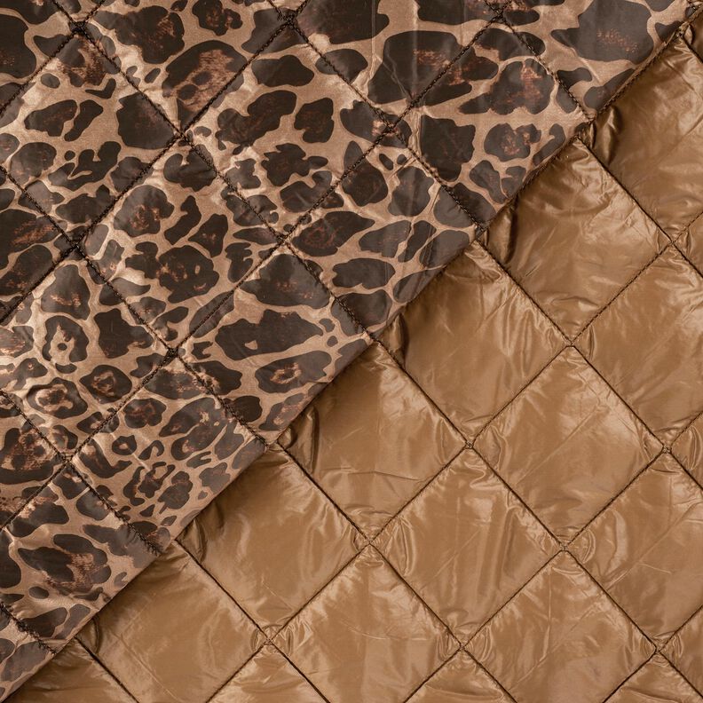 Quilted Fabric Diamonds and Leopard print – mocca/dark brown, image number 3