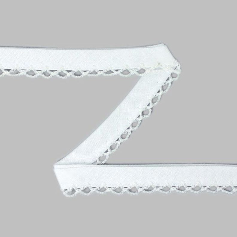 Bias Tape with Crochet Trim 9 – white,  image number 1