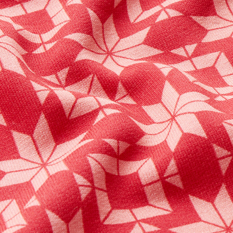 Norwegian Print Soft Sweatshirt Fabric – red/pink,  image number 2