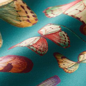 Outdoor Fabric Canvas Butterflies – light petrol, 