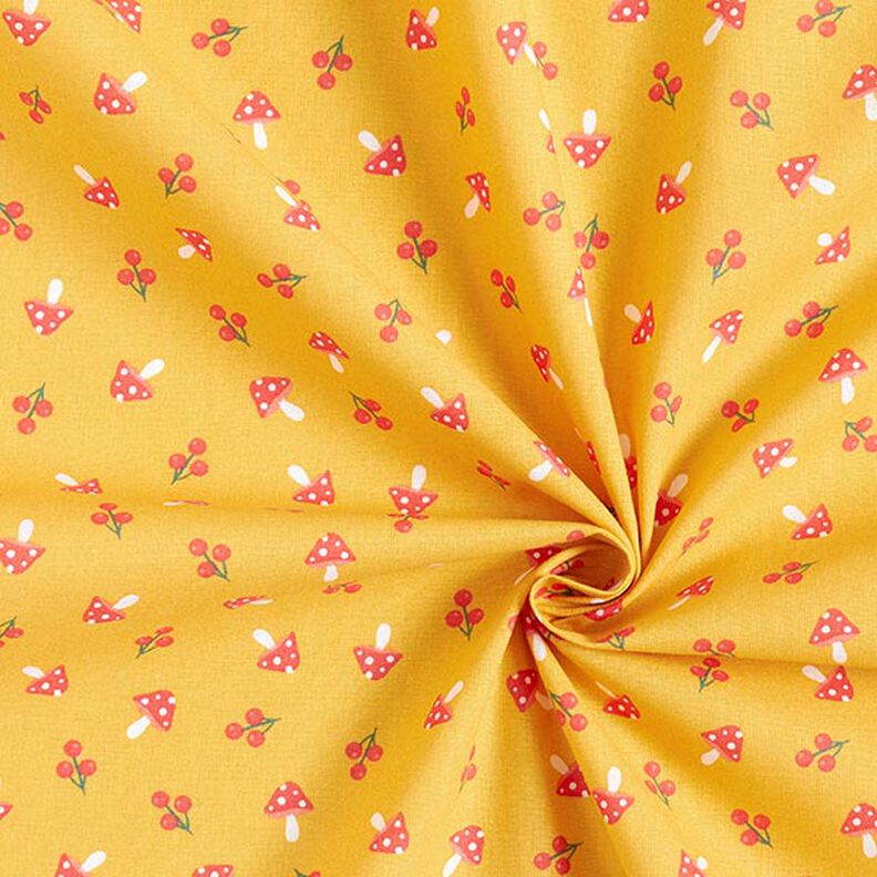 Poplin Little Mushrooms  – curry yellow,  image number 3