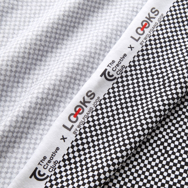 GOTS Cotton Jersey Mini Check | TCC x LOOKS by Wolfgang Joop – black/white,  image number 4