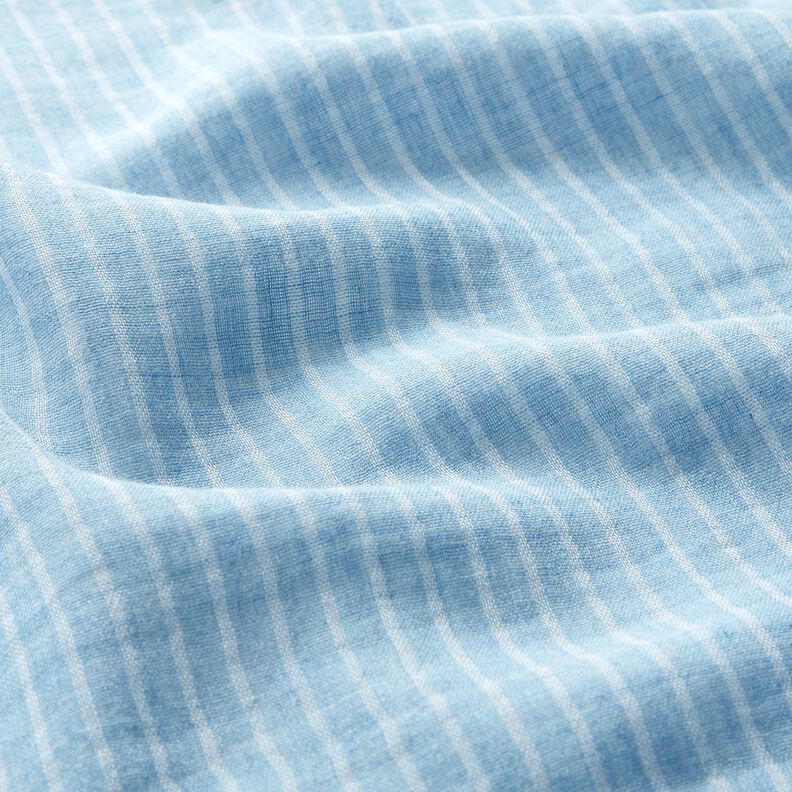 Double Gauze/Muslin yarn-dyed stripes | Poppy Fabrics – brilliant blue/white,  image number 2
