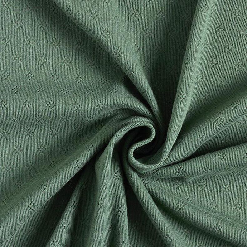 Fine Jersey Knit with Openwork – dark green,  image number 1