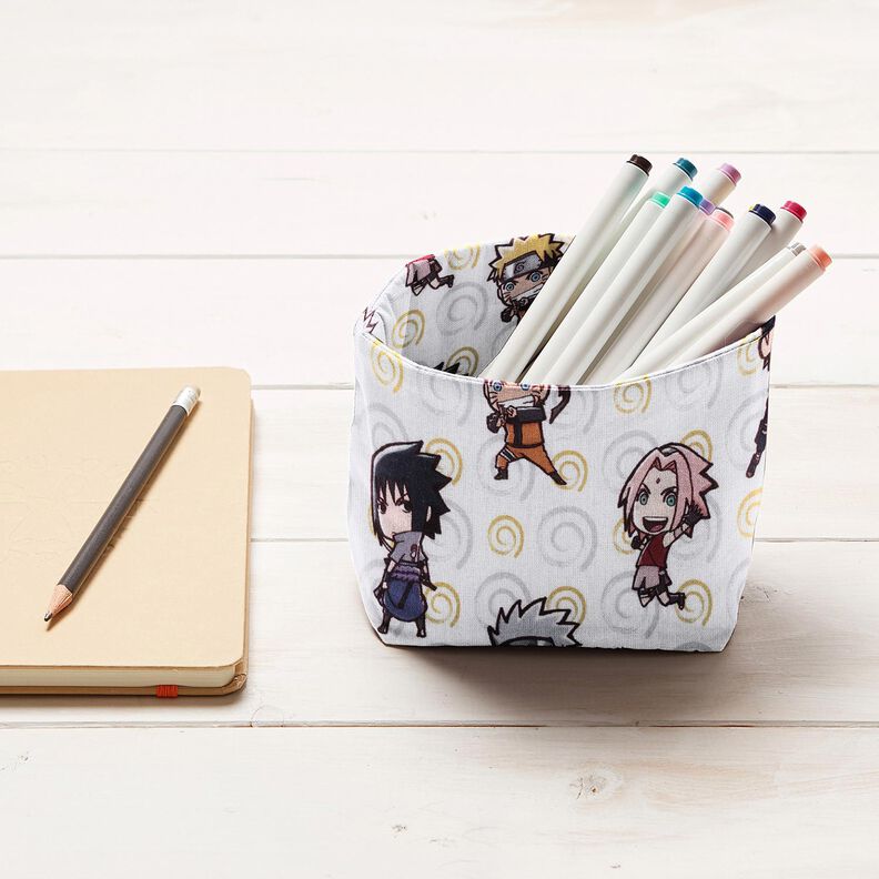 Cotton Poplin Chibi Naruto Licensed Fabric – white,  image number 6