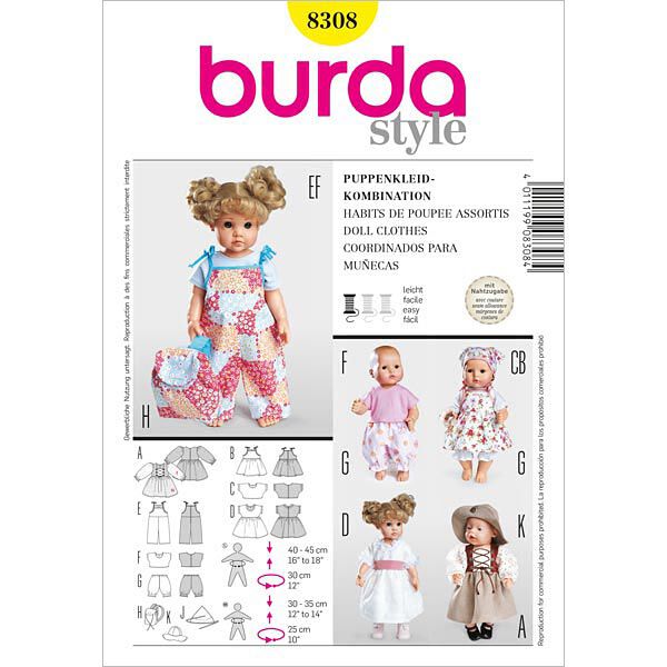 Doll Dresses, Burda 8308,  image number 1